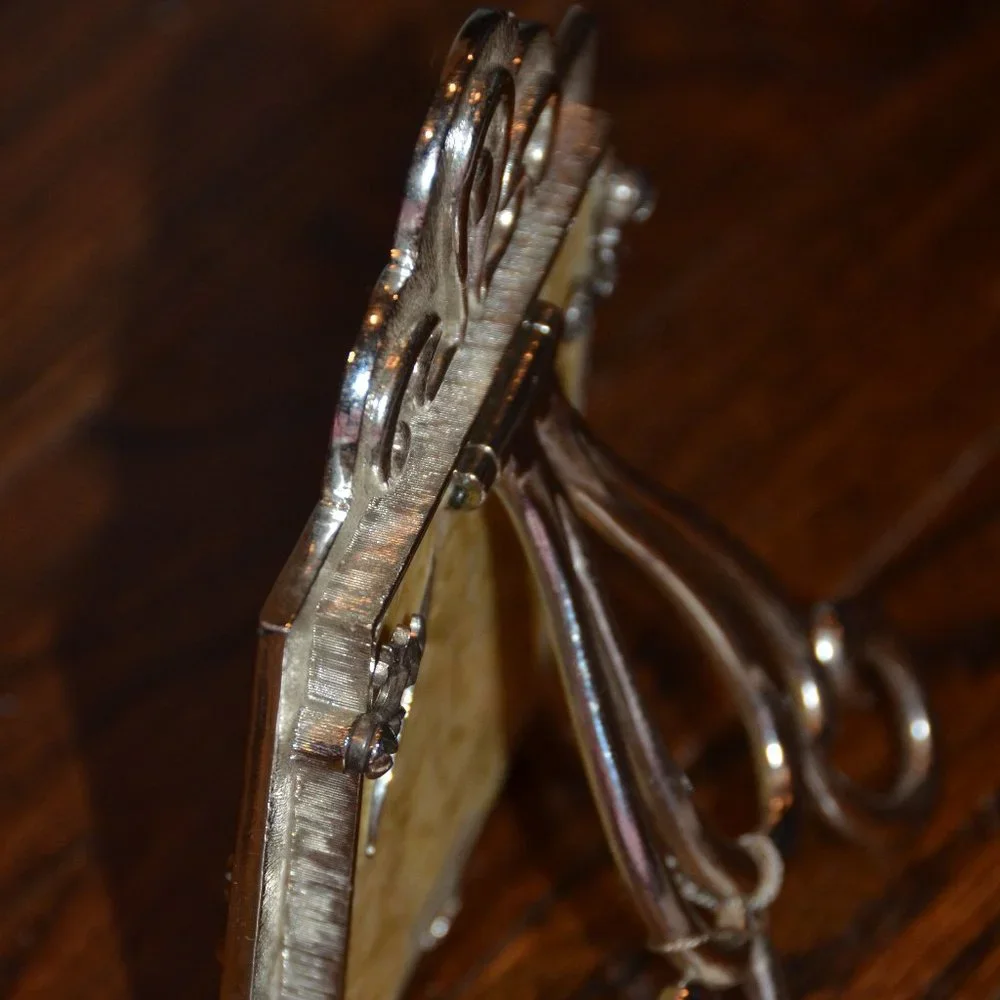 RARE JAY STRONGWATER TIARA SCROLL RIBBON CRYSTAL PEARL ENAMEL VICTORIAN FRAME